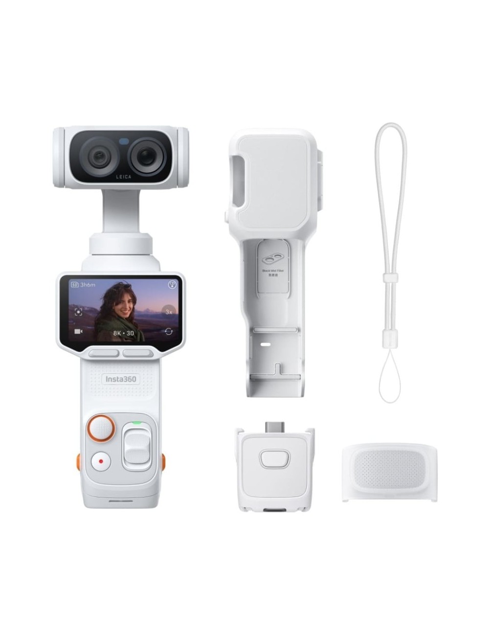 Cámara Digital Deportiva Insta360 Luna Ultra Pack Standard/ 8K/ Ángulo de visión 360º/ Blanca