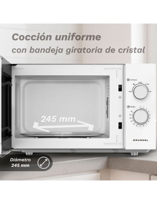 Microondas Grunkel MW-25EASY/ 850W/ Capacidad 25L/ Blanco