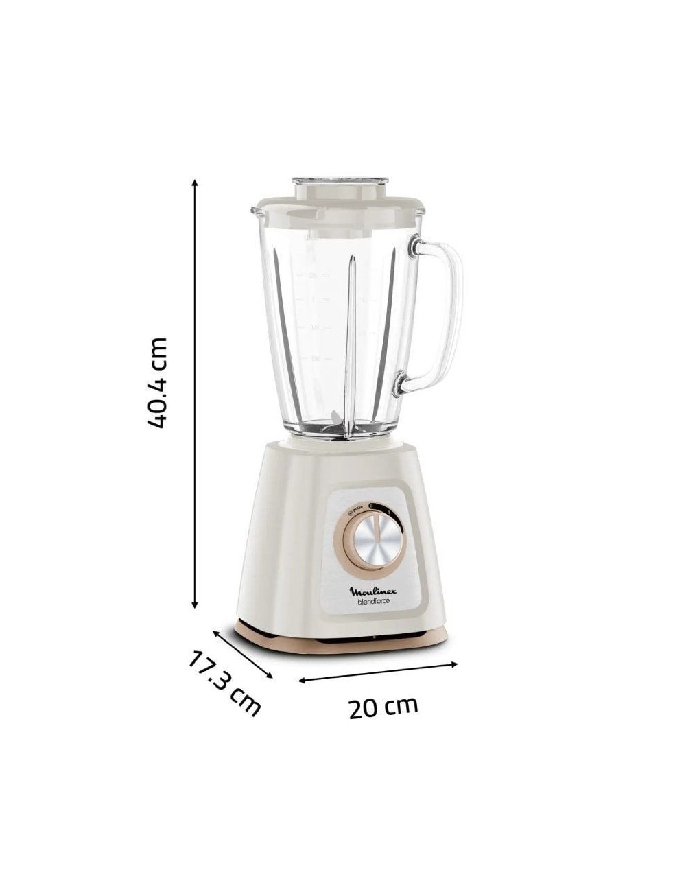 Batidora de vaso Moulinex Blendforce LM430A10/ 800W/ 2 Velocidades