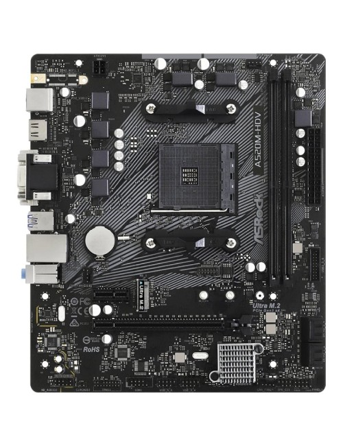 Placa Base Asrock A520M-HDV/ DDR4/ PCIe 3.0/ Socket AM4/ Micro ATX