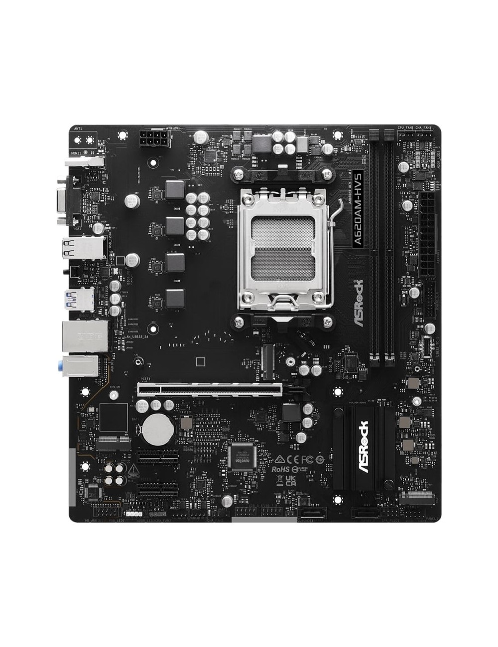 Placa Base Asrock A620AM-HVS/ DDR5/ PCIe 4.0/ Socket AM5/ Micro ATX