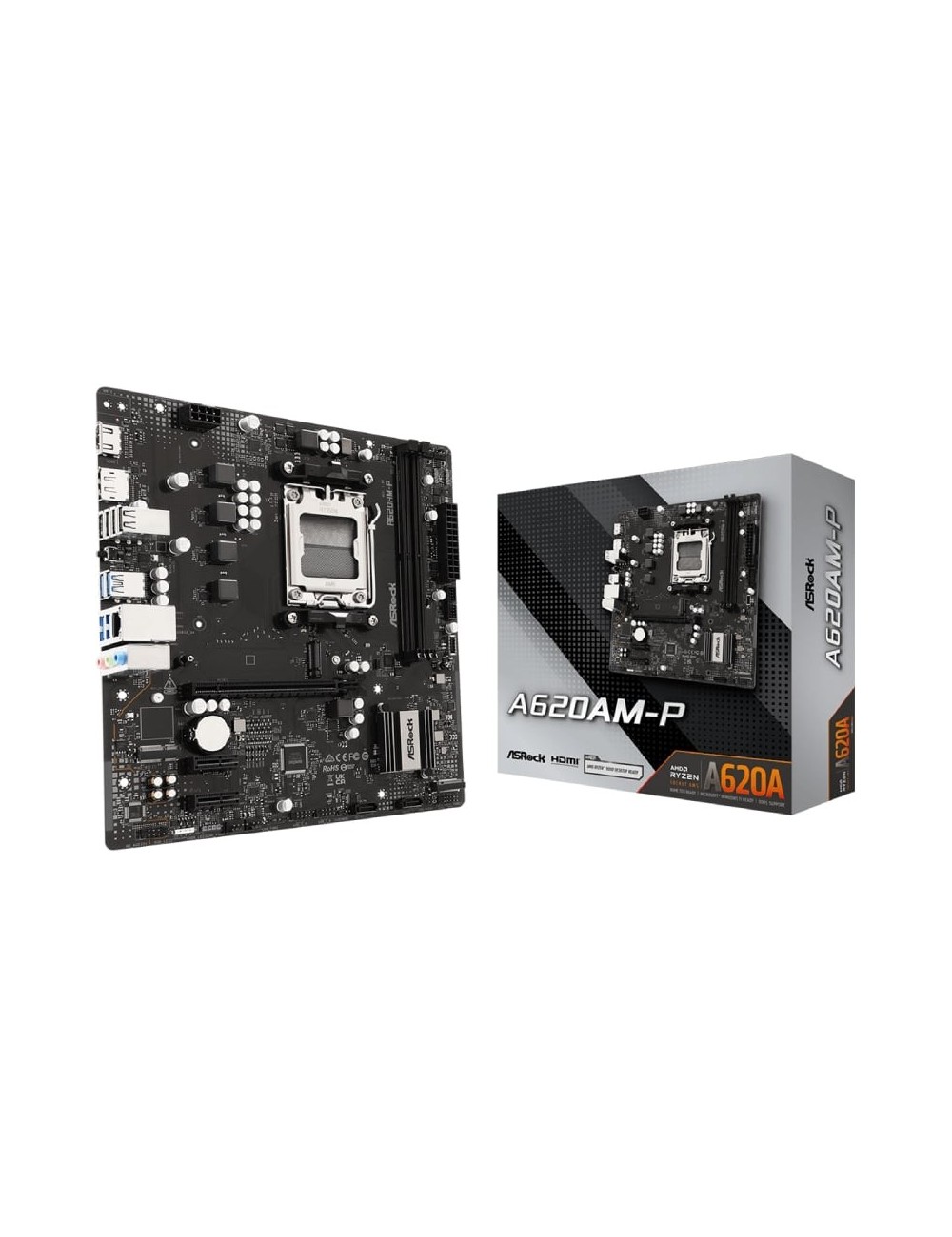 Placa Base Asrock A620AM-P/ DDR5/ PCIe 4.0/ Socket AM5/ Micro ATX