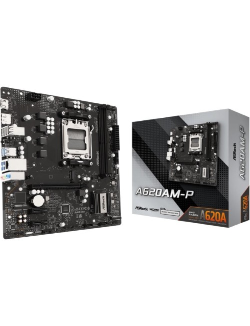 Placa Base Asrock A620AM-P/ DDR5/ PCIe 4.0/ Socket AM5/ Micro ATX