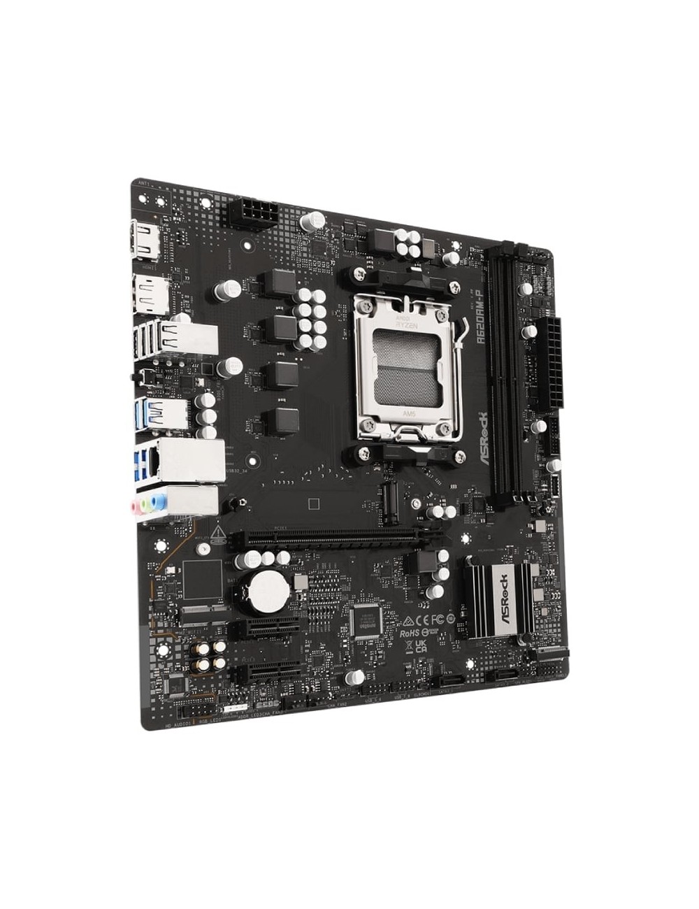 Placa Base Asrock A620AM-P/ DDR5/ PCIe 4.0/ Socket AM5/ Micro ATX