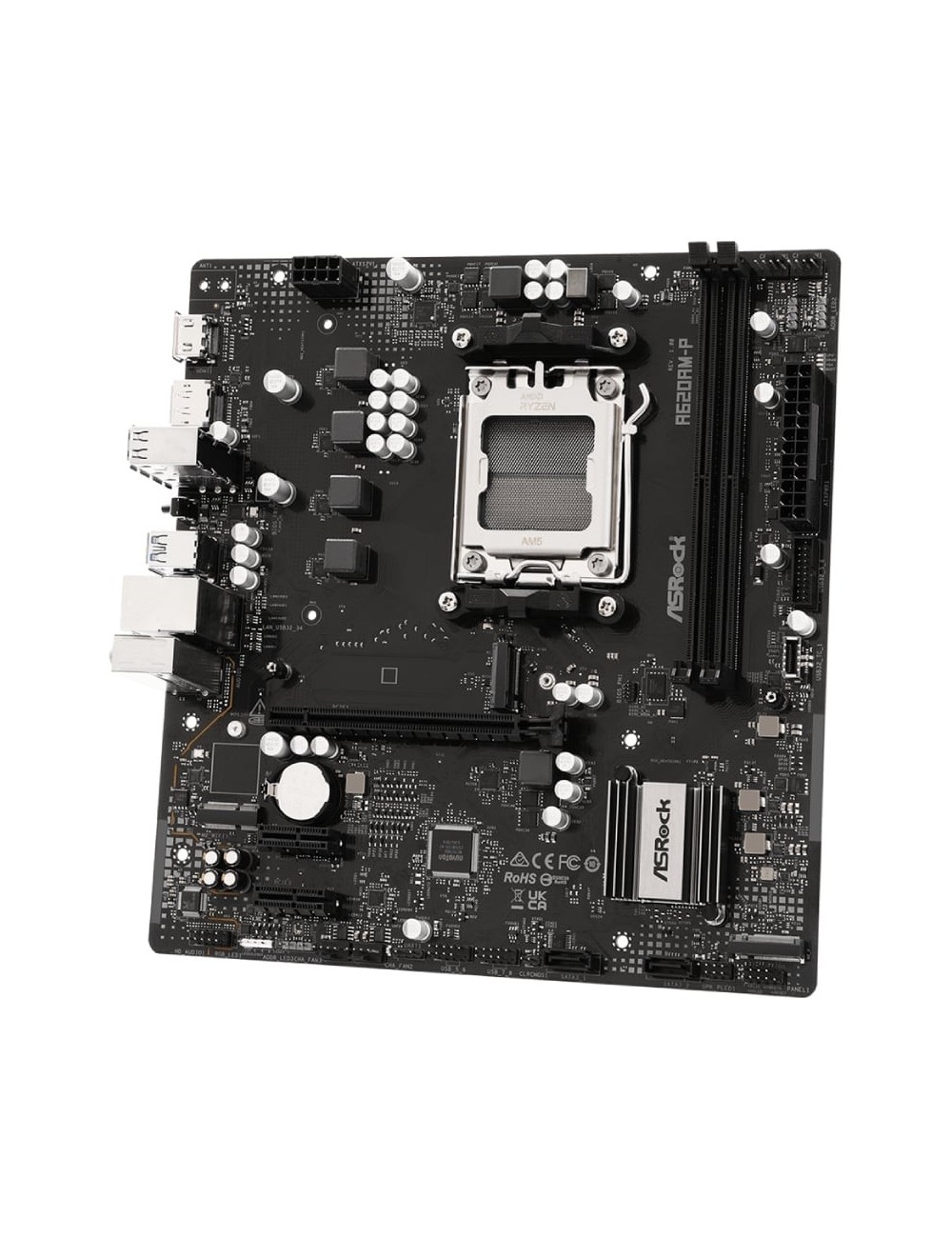 Placa Base Asrock A620AM-P/ DDR5/ PCIe 4.0/ Socket AM5/ Micro ATX