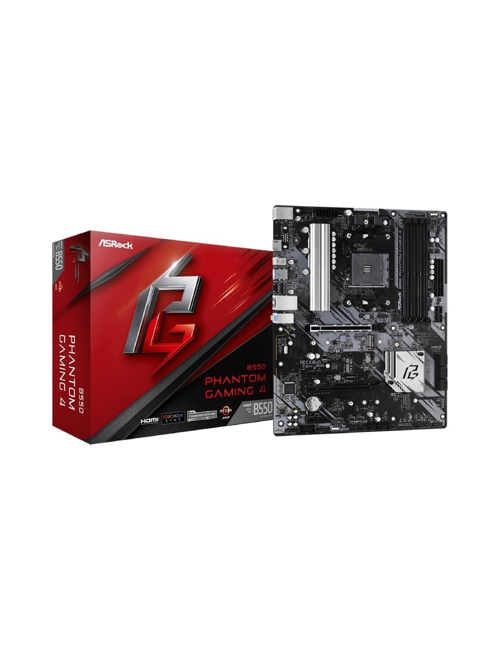 Placa Base Asrock B550 Phantom Gaming 4/ DDR4/ PCIe 4.0/ Socket AM4