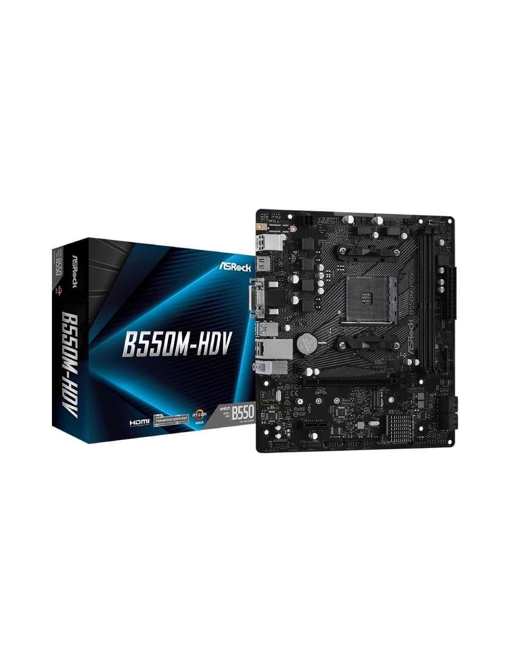 Placa Base Asrock B550M-HDV/ DDR4/ PCIe 4.0/ Socket AM4/ Micro ATX