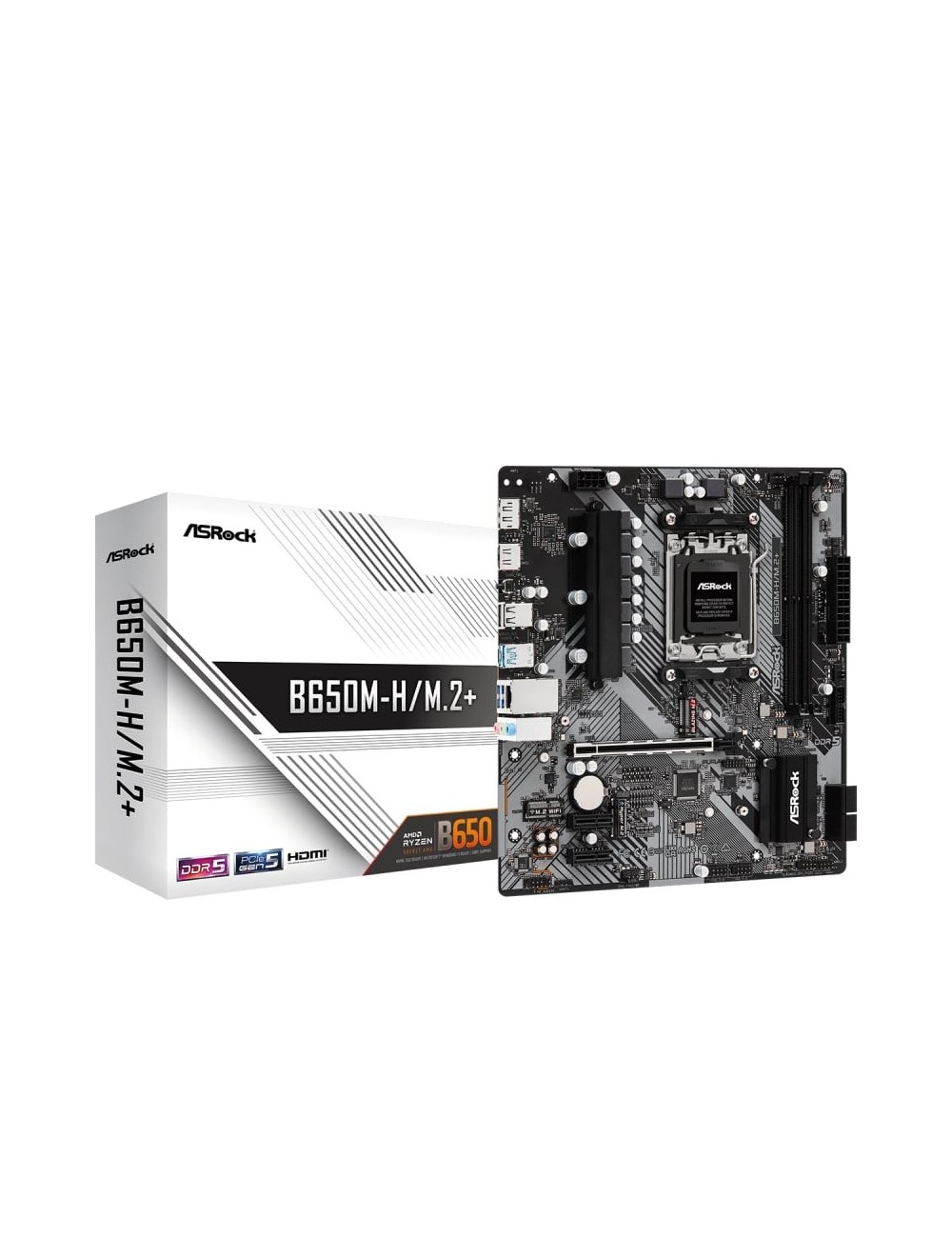 Placa Base Asrock B650M-H/M.2+/ DDR5/ PCIe 4.0/ Socket AM5/ Micro ATX