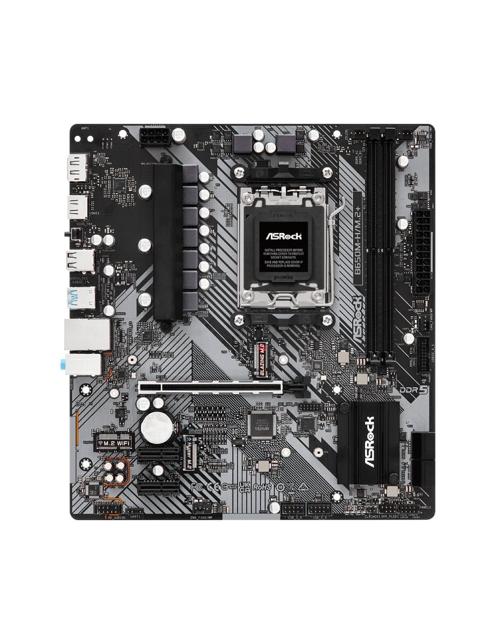 Placa Base Asrock B650M-H/M.2+/ DDR5/ PCIe 4.0/ Socket AM5/ Micro ATX