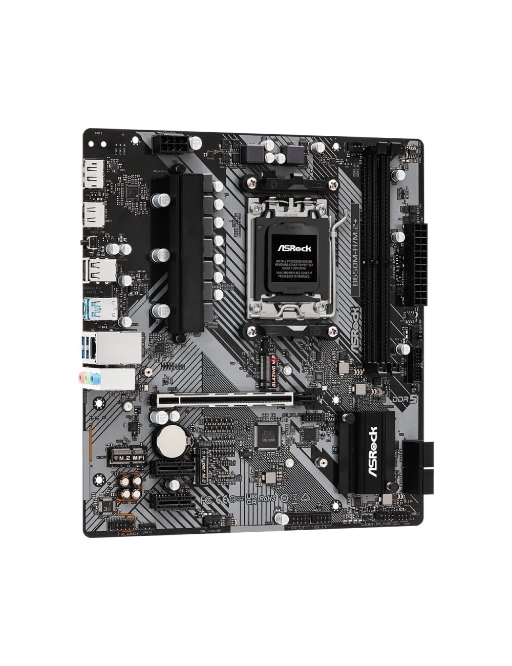 Placa Base Asrock B650M-H/M.2+/ DDR5/ PCIe 4.0/ Socket AM5/ Micro ATX