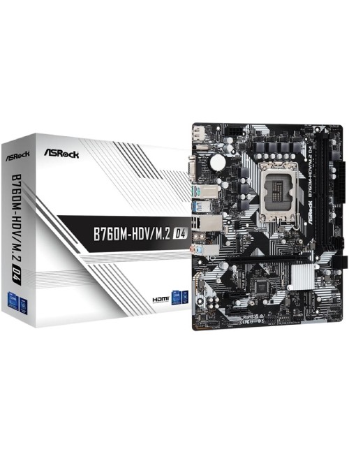 Placa Base Asrock B760M-HDV M2 D4 Socket 1700/ DDR4/ PCIe 4.0/ Micro ATX