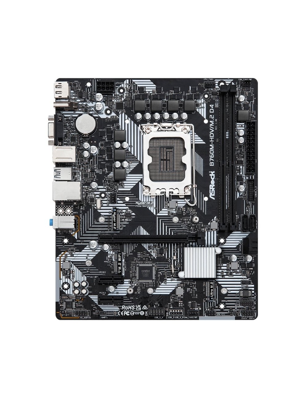 Placa Base Asrock B760M-HDV M2 D4 Socket 1700/ DDR4/ PCIe 4.0/ Micro ATX
