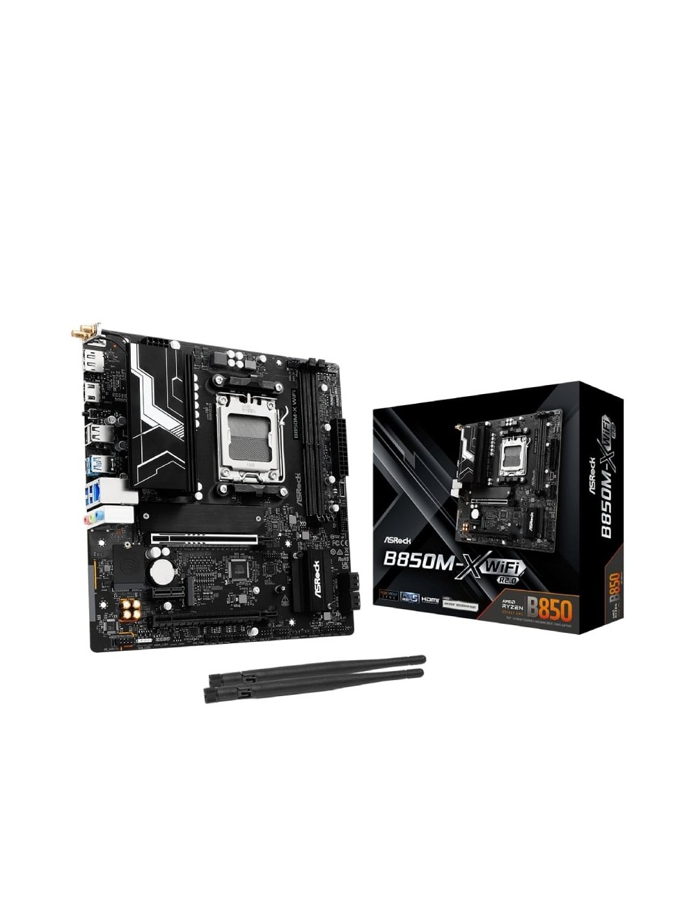 Placa Base Asrock B850M-X WiFi R2.0/ DDR5/ PCIe 5.0/ Socket AM5/ Micro ATX