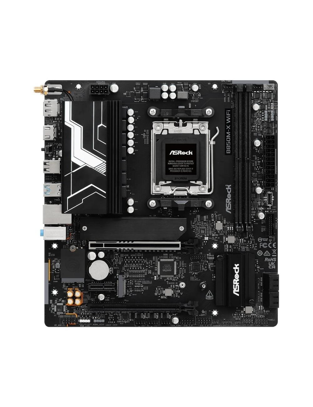 Placa Base Asrock B850M-X WiFi R2.0/ DDR5/ PCIe 5.0/ Socket AM5/ Micro ATX