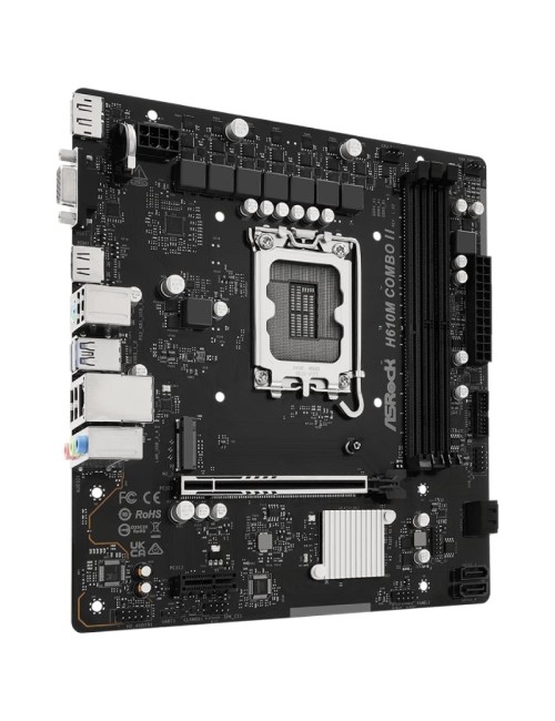 Placa Base Asrock H610M COMBO II Socket 1700/ DDR4/ DDR5/ PCIe 5.0/ Micro ATX