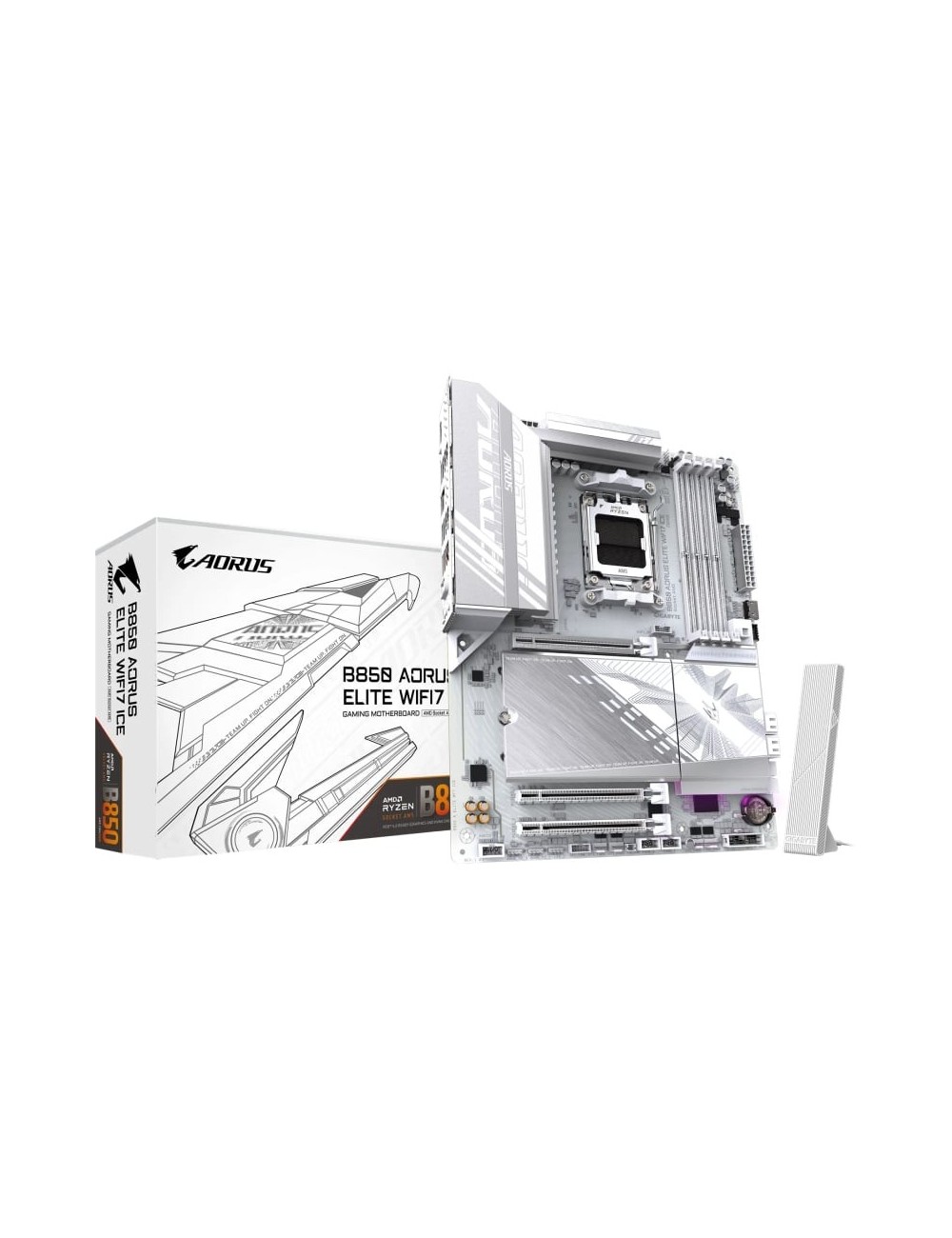 Placa Base Gigabyte B850 AORUS ELITE WIFI7 ICE Socket AM5/ DDR5/ PCIe 5.0
