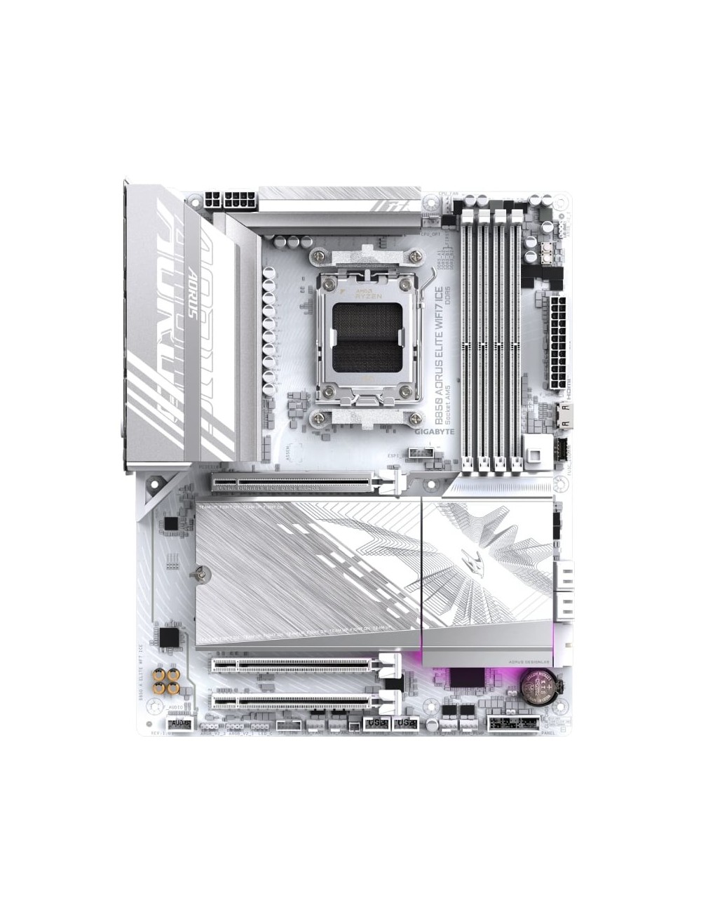 Placa Base Gigabyte B850 AORUS ELITE WIFI7 ICE Socket AM5/ DDR5/ PCIe 5.0