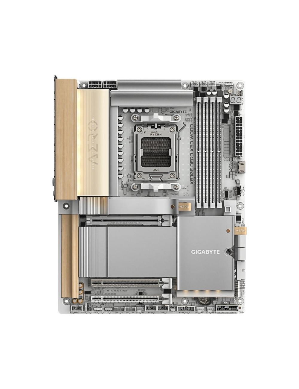 Placa Base Gigabyte X870E AERO X3D WOOD Socket AM5/ DDR5/ PCIe 5.0