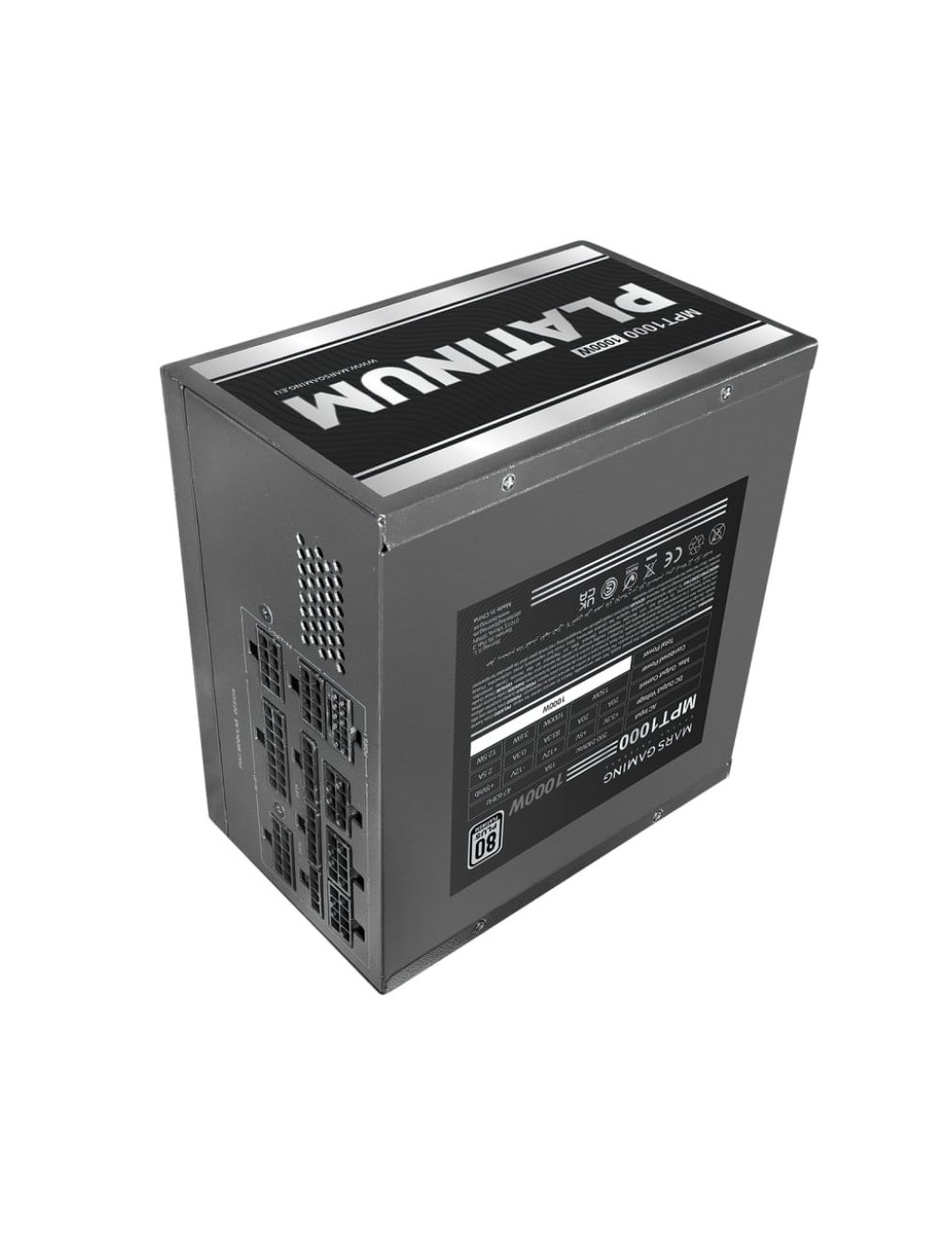 Fuente de Alimentación Mars Gaming MPT1000/ 1000W/ Ventilador 12cm/ ATX 3.1/ PCIe 5.1/ 80 Plus Platinum/ Negra