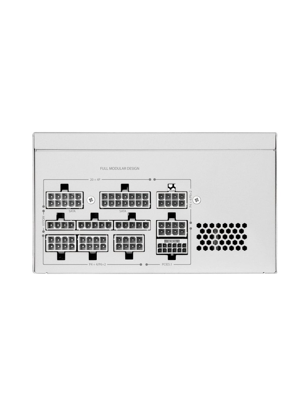 Fuente de Alimentación Mars Gaming MPT1000/ 1000W/ Ventilador 14cm/ ATX 3.1/ PCIe 5.1/ 80 Plus Platinum/ Blanca