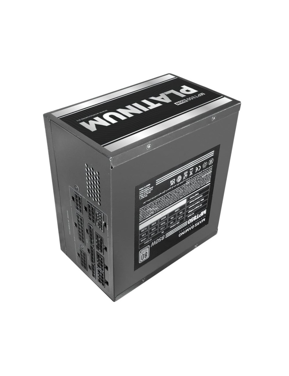 Fuente de Alimentación Mars Gaming MPT850/ 850W/ Ventilador 14cm/ ATX 3.1/ PCIe 5.1/ 80 Plus Platinum/ Negra