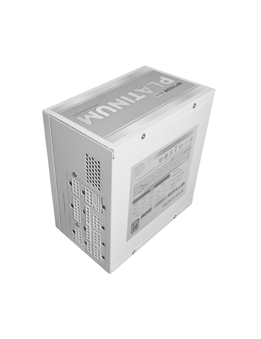 Fuente de Alimentación Mars Gaming MPT850/ 850W/ Ventilador 14cm/ ATX 3.1/ PCIe 5.1/ 80 Plus Platinum/ Blanca