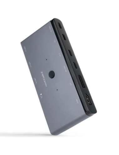 Switch Conmutador 8K Nanocable 10.12.0003/ 1x HDMI/ 1x DisplayPort/ 3x USB/ 2x USB Tipo-C/ 1x Jack 3.5mm/ 2x USB Tipo-C PD