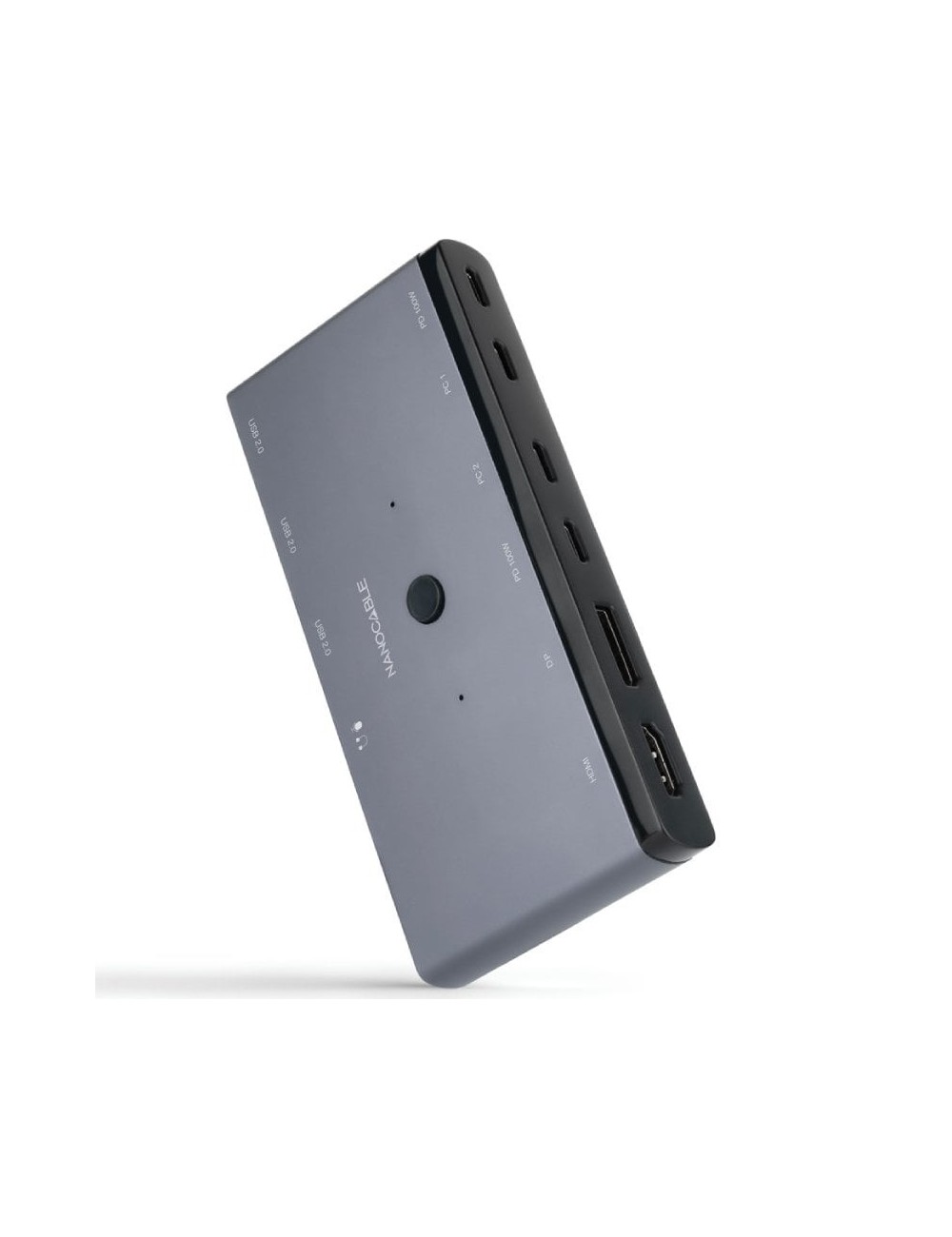 Switch Conmutador 8K Nanocable 10.12.0003/ 1x HDMI/ 1x DisplayPort/ 3x USB/ 2x USB Tipo-C/ 1x Jack 3.5mm/ 2x USB Tipo-C PD