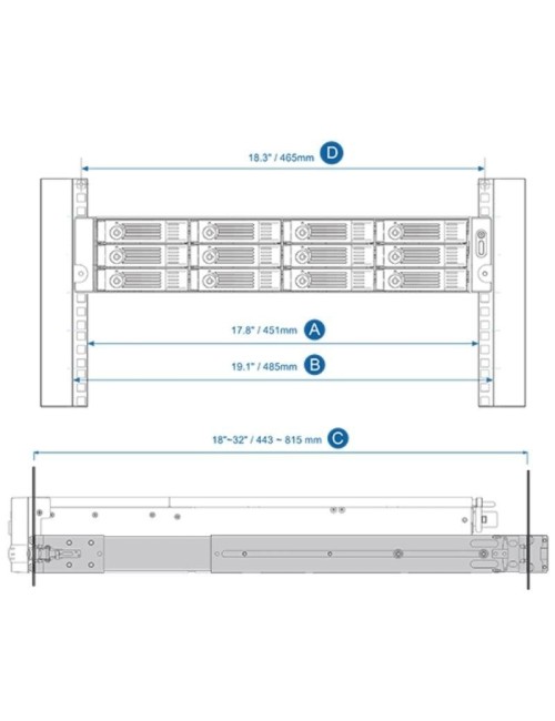 Kit de Railes deslizantes QNAP RAIL-B02/ para Modelos de Nas Compatibles