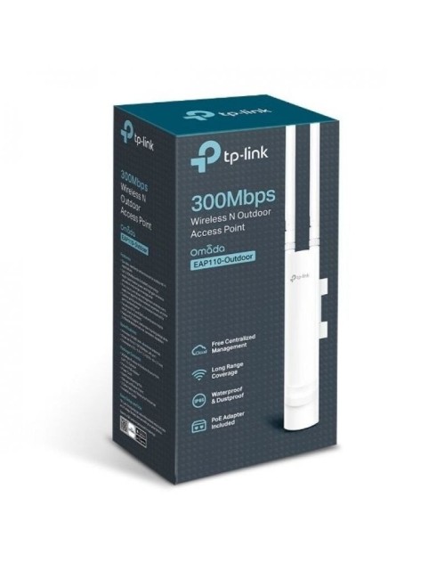 Punto de Acceso Inalámbrico TP-Link Omada EAP110-Outdoor V2 PoE 300Mbps/ 2.4GHz/ Antenas de 5dBi/ WiFi 802.11n/b/g