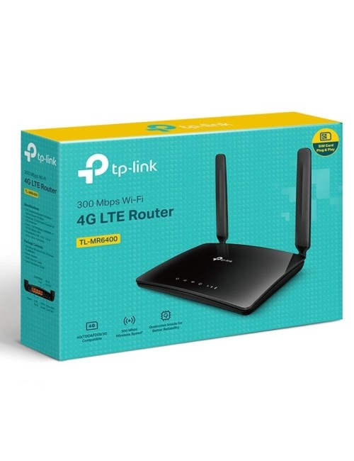 ROUTER SENSE FILS 4G TP-LINK-2.4GHZ-300MBPS-3-LAN-1-WAN-1 SIM-2 ANTENES INTERNES-2 ANTENES 4G LTE EXTERNES(TL-MR6400)