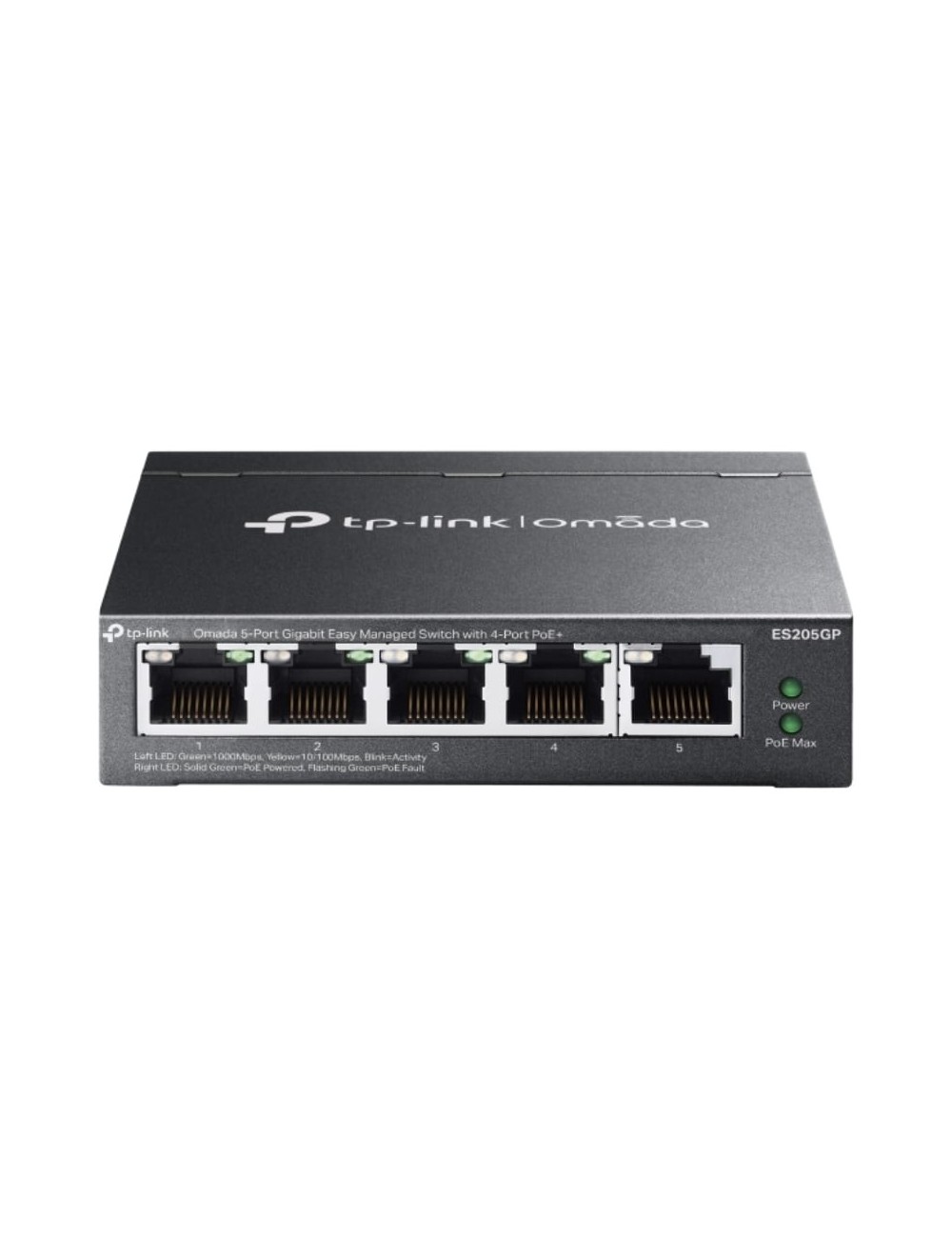 Switch TP-Link Omada ES205GP 5 Puertos/ RJ-45 10/100/1000/ PoE+
