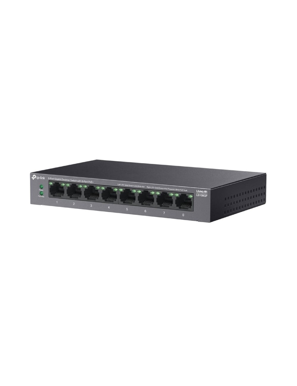 Switch TP-Link LS108GP 8 Puertos/ RJ-45 10/100/1000/ PoE+