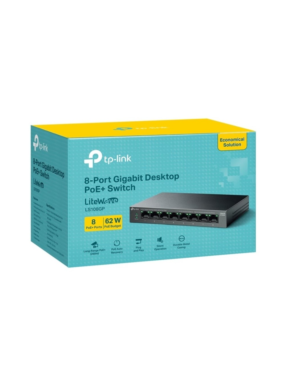 Switch TP-Link LS108GP 8 Puertos/ RJ-45 10/100/1000/ PoE+