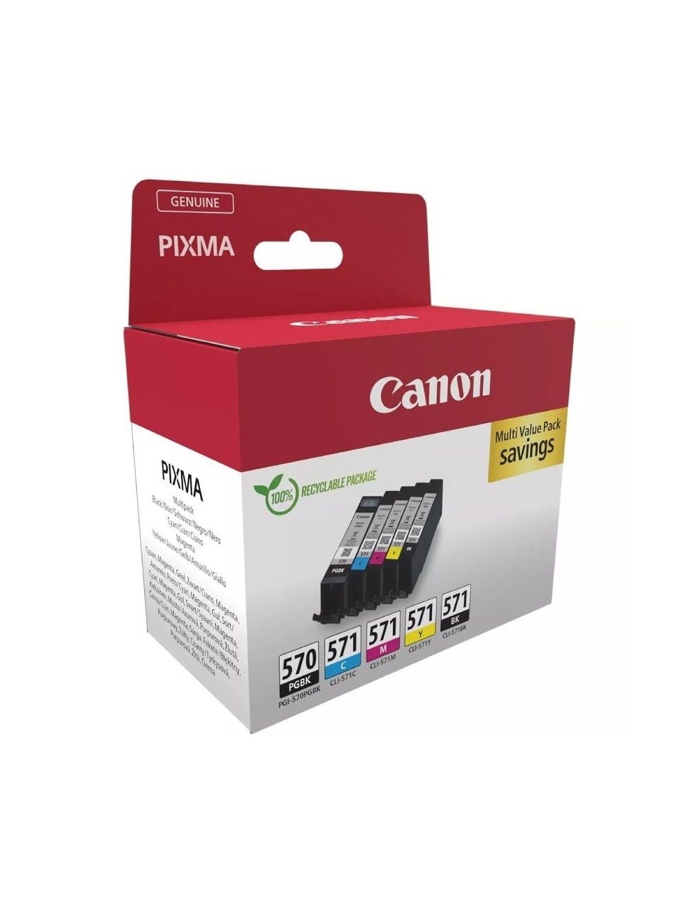 Cartucho de Tinta Original Canon PGI-570 + CLI-571 Multipack/ Cian/ Magenta/ Amarillo/ Negro