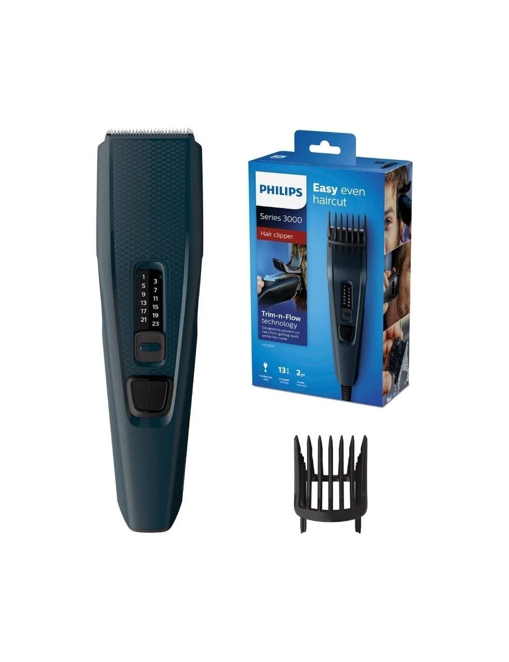 Cortapelos Philips HC3505/15/ con Cable/ 2 Accesorios