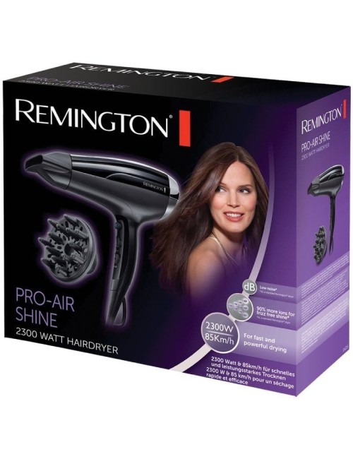 Secador Remington Pro-Air Shine 2300W/ Iónico/ Negro