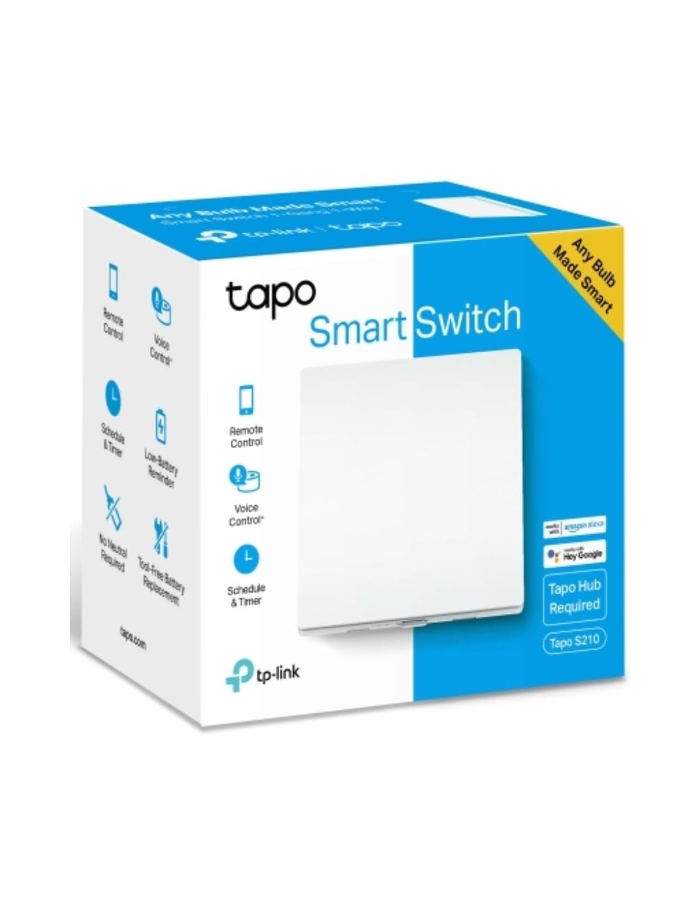 Interruptor Inteligente de pared TP-Link Tapo S210/ Requiere Hub Inteligente