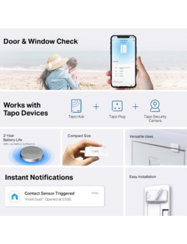 Sensor de Contacto Inteligente TP-Link Tapo T110/ Requiere Hub Inteligente
