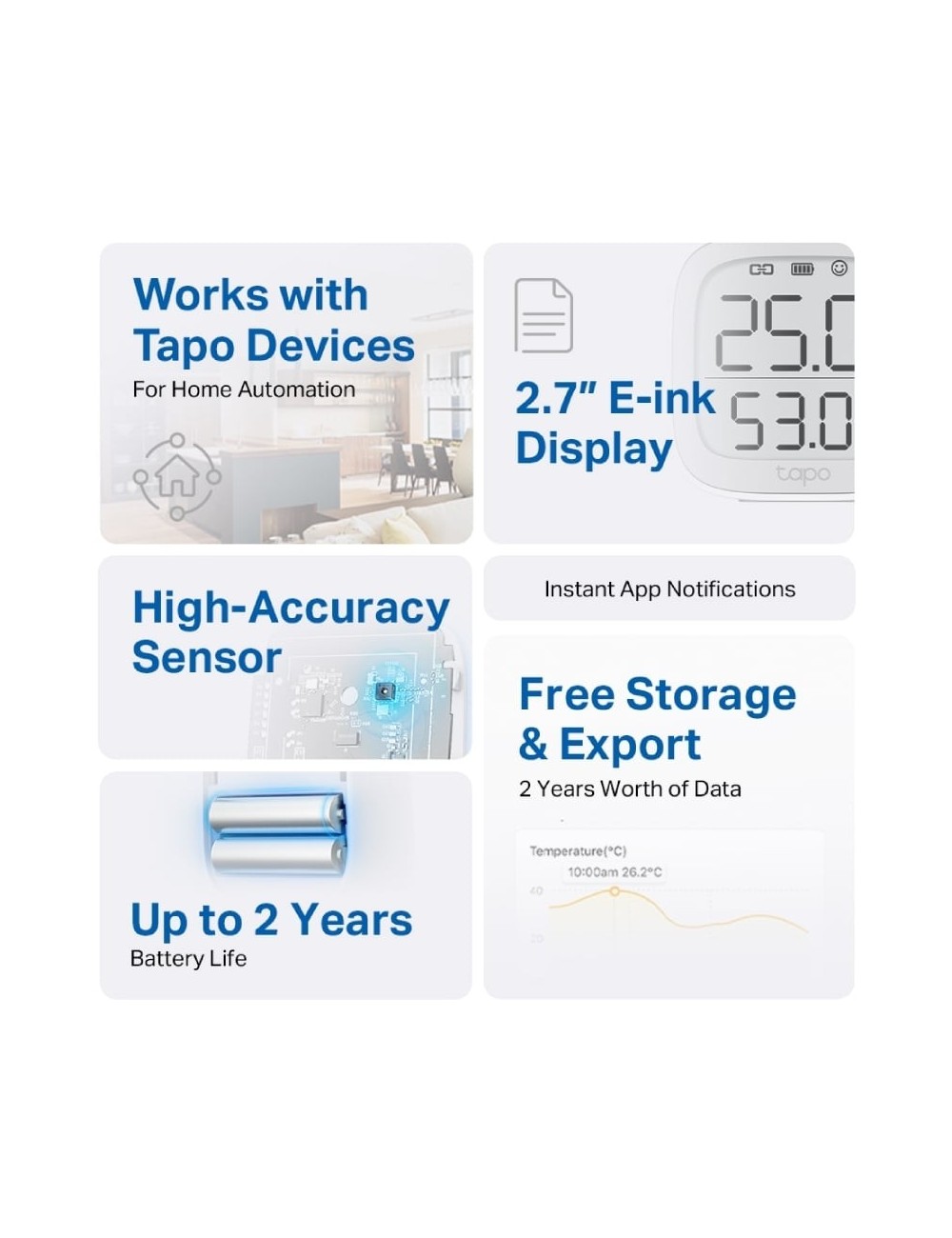Sensor de Temperatura y Humedad TP-Link Tapo T315/ Requiere Hub Inteligente