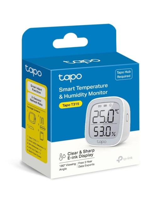 Sensor de Temperatura y Humedad TP-Link Tapo T315/ Requiere Hub Inteligente