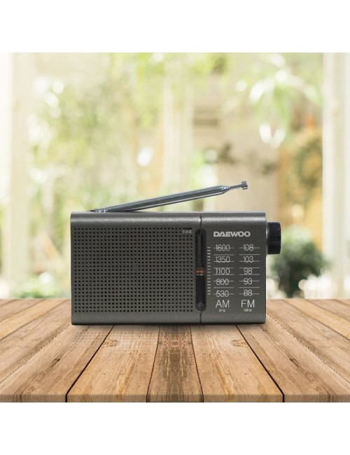 Radio Portátil Daewoo DW1035/ a Pilas/ Gris Oscuro
