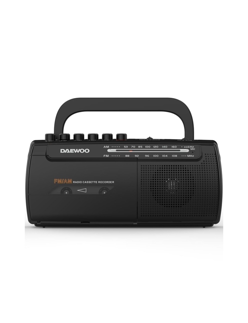 Radio Cassete Daewoo DW1108/ con Cable/ a Pilas/ Negra