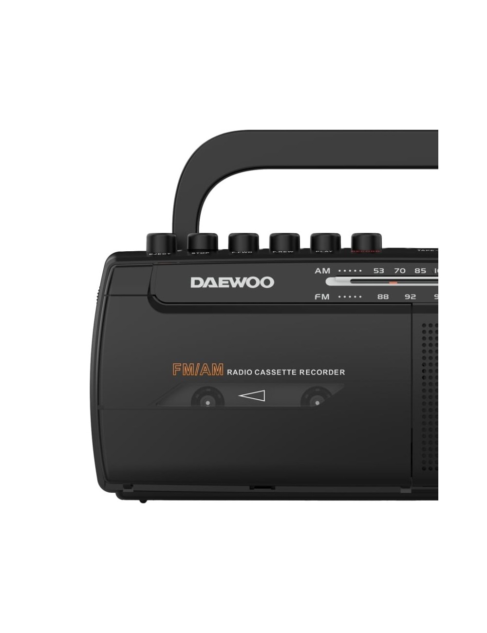 Radio Cassete Daewoo DW1108/ con Cable/ a Pilas/ Negra