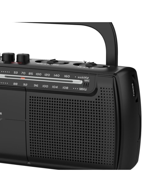 Radio Cassete Daewoo DW1108/ con Cable/ a Pilas/ Negra