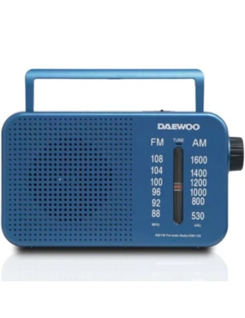 Radio Portátil Daewoo DW1120/ con Cable/ a Pilas/ Azul