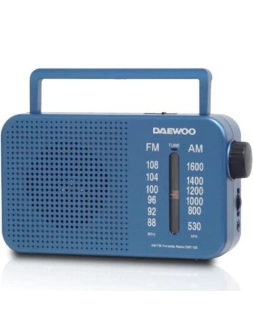 Radio Portátil Daewoo DW1120/ con Cable/ a Pilas/ Azul