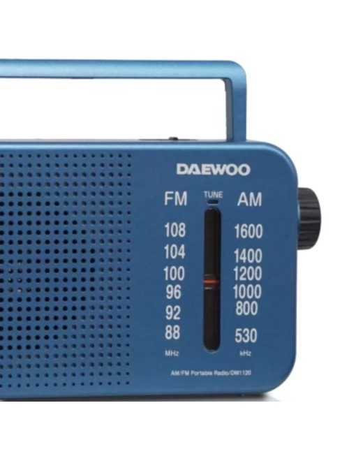 Radio Portátil Daewoo DW1120/ con Cable/ a Pilas/ Azul