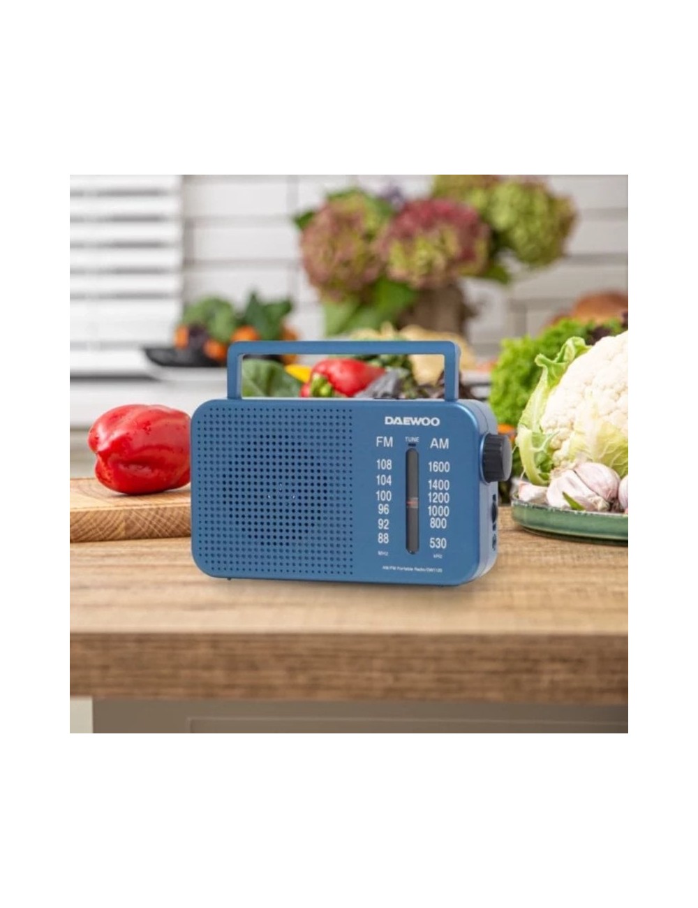 Radio Portátil Daewoo DW1120/ con Cable/ a Pilas/ Azul