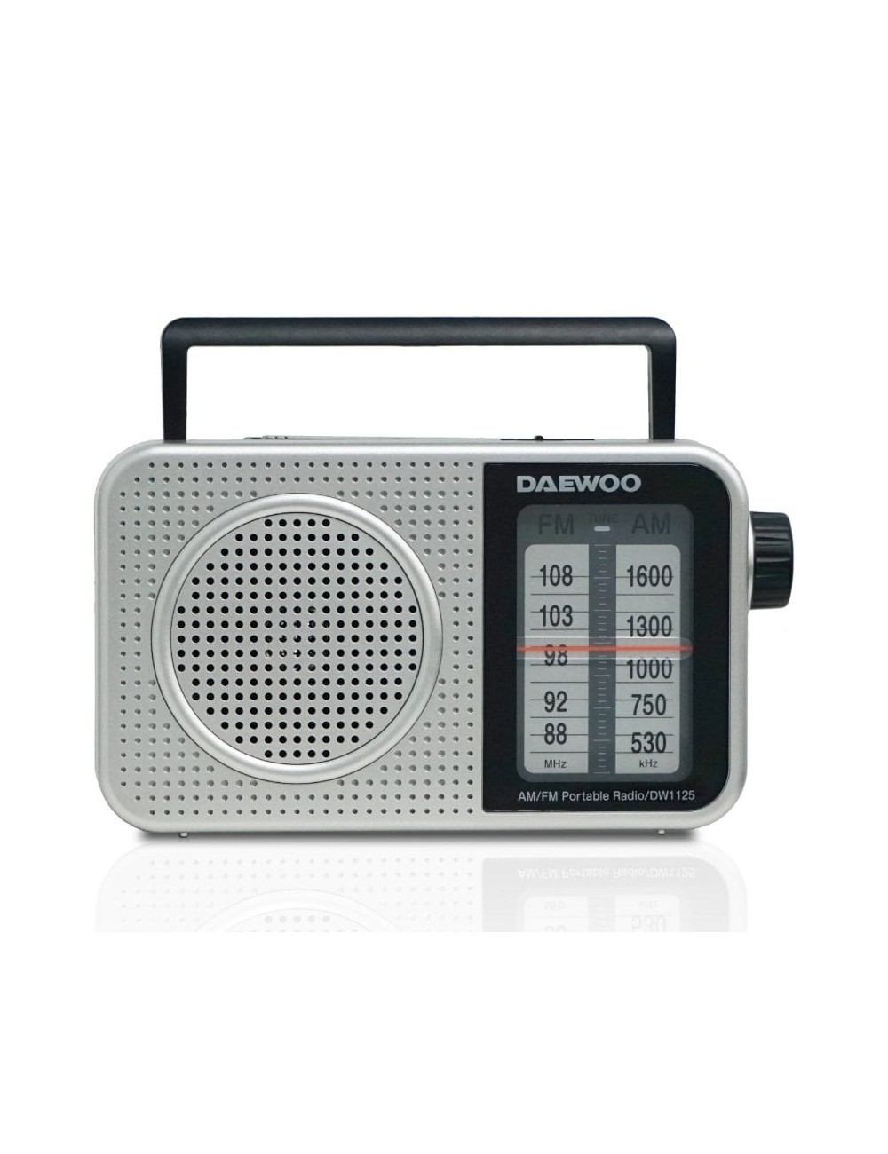 Radio Portátil Daewoo DW1125/ a Pilas/ Gris Metalizado